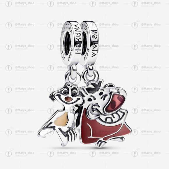 Pandora Disney The Lion King Timon & Pumbaa Splittable Dangle Charm - Picture 1 of 2